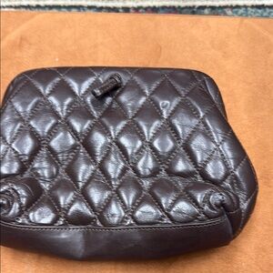 Elegant Brown Quilted Leather Clutch
